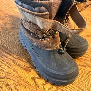 Kids Brown and Black Snow Boots